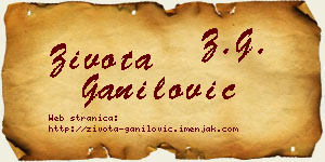 Života Ganilović vizit kartica